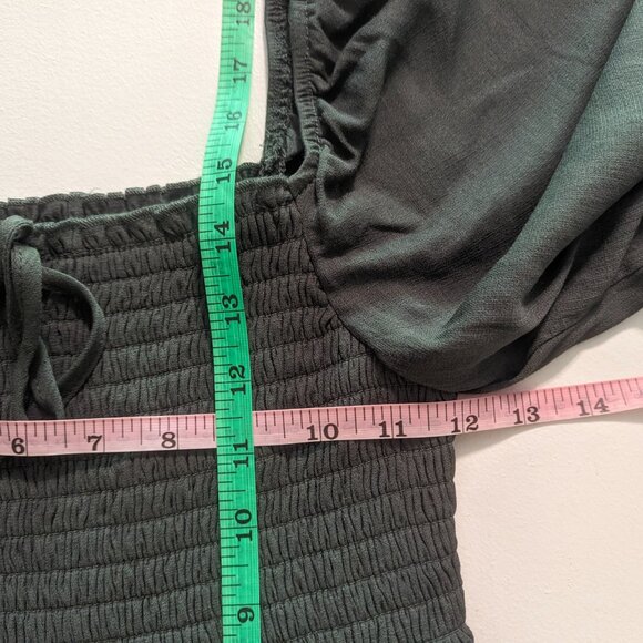 Miami for Francesca Size Medium Off-Shoulder Crop in Olive Green - Picture 12 of 13